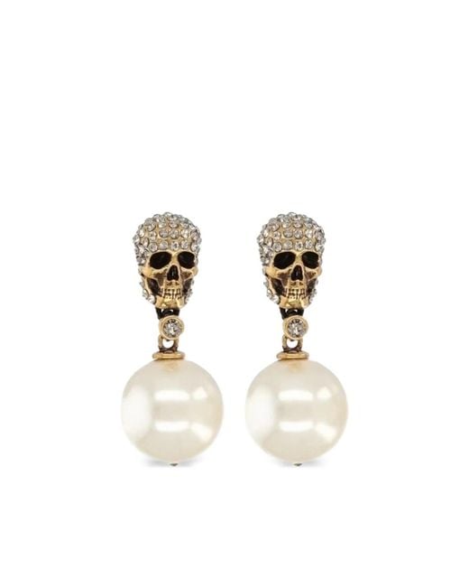 McQueen Metallic Skull Earrings