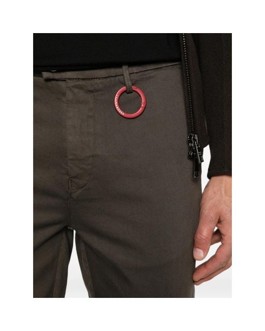 Tramarossa Gray Luis Logo-Patch Straight-Leg Trousers for men