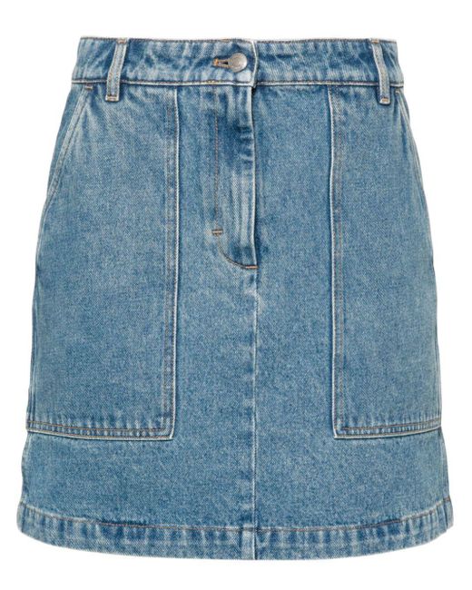 Maison Kitsuné Blue Mini Denim Skirt