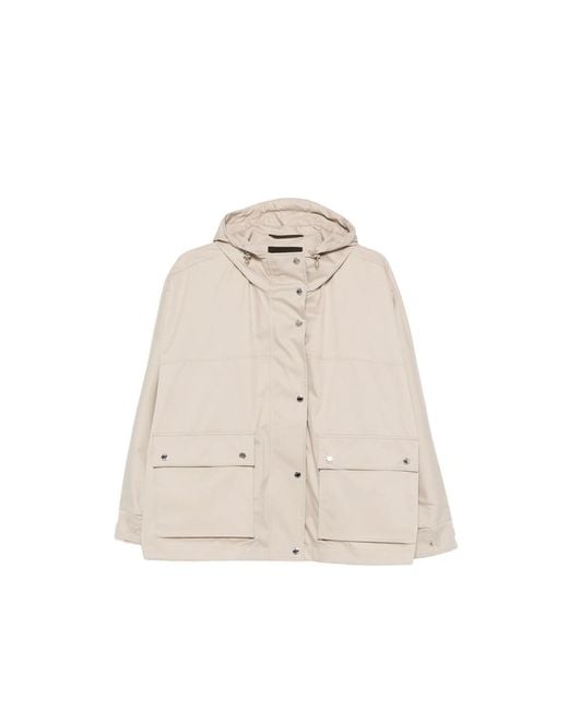Moorer Natural Maryana Hooded Pocket Jacket