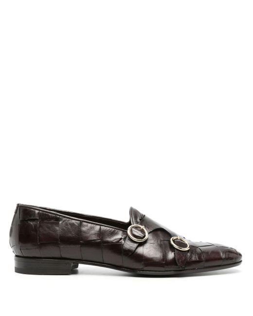 Lidfort Gray Interwove Monk Shoes for men