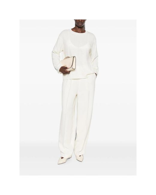 Fabiana Filippi White Bead-Embellished Crew-Neck Sweater