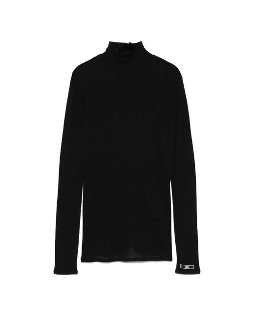 Elisabetta Franchi Black Long-Sleeve Top