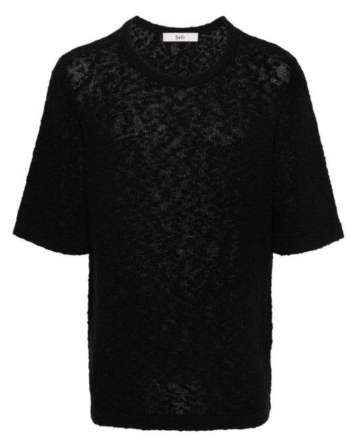 Séfr Black Tolomo Bouclé T-Shirt for men