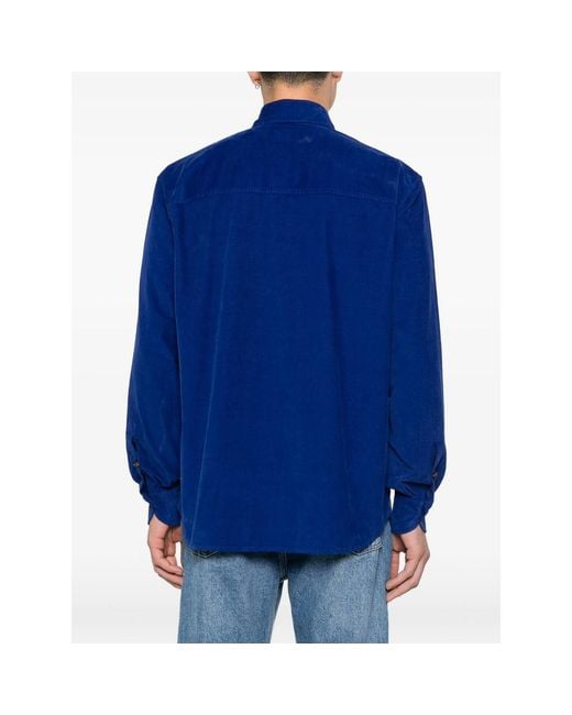 Isaia Blue Casual Shirts for men