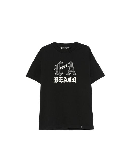Palm Angels Black T-Shirts & Vests for men