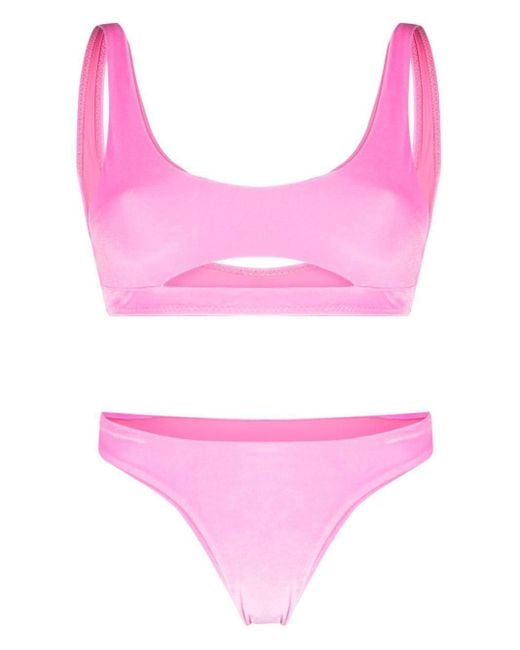 MATINEÉ Pink Cut-Out Velvet Bikini