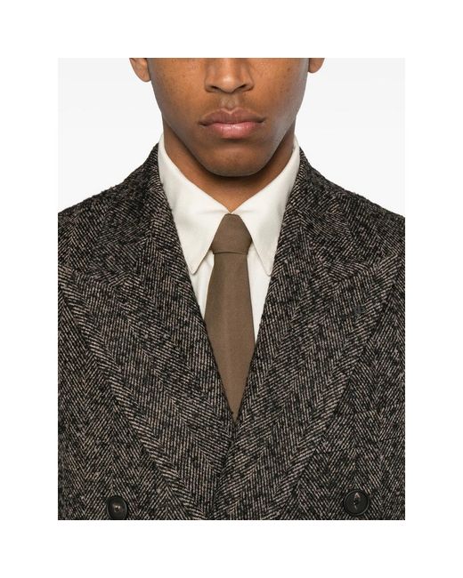 Tagliatore Gray Double-Breasted Coat for men