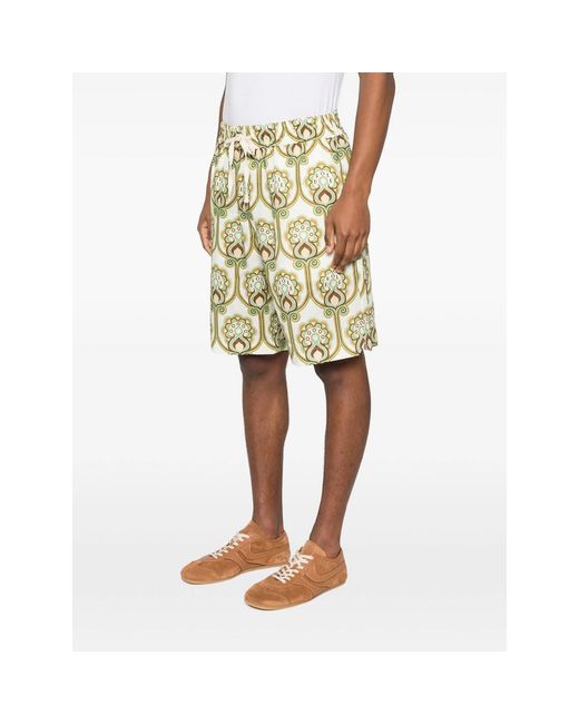 Drole de Monsieur Natural Print Camp Shorts for men