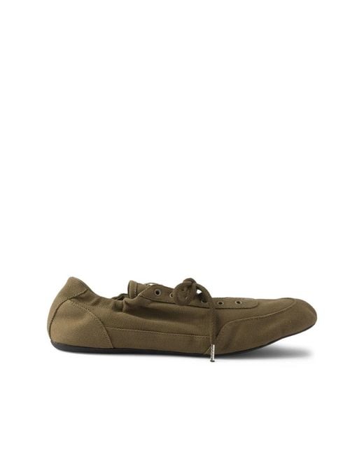 Prada Green Collapse Canvas Sneakers