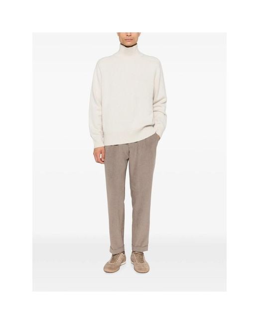 Soft Goat Natural Long-Sleeve Roll-Neck Sweater for men