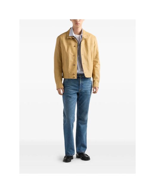 Prada Blue Cotton Washed Jeans for men