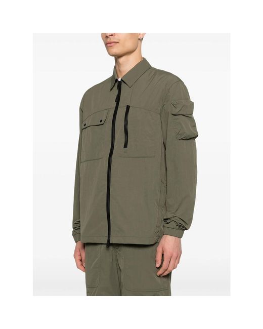 JG1 Green Zip-Fastening Shirt Jacket for men