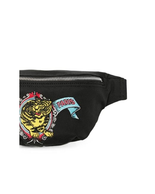 KENZO Black Jumping Tiger Belt Bag for men