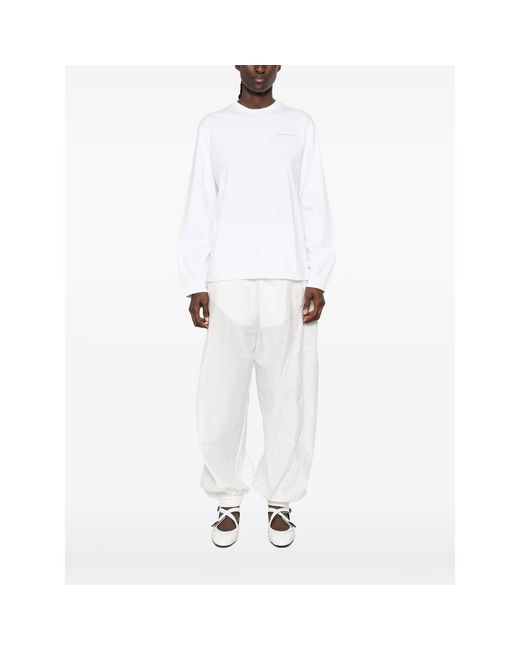 CECILIE BAHNSEN White Lily Logo-Print T-Shirt