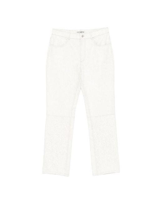 Cole Buxton White Cracked-Finish Trousers for men