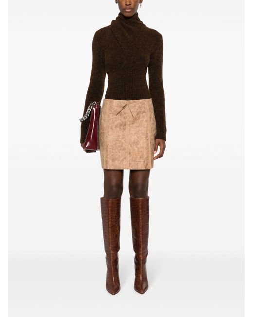 Paloma Wool Natural Vittoria Leather Miniskirt