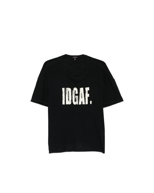 R13 Black I Don'T Give A F Graphic-Print T-Shirt for men