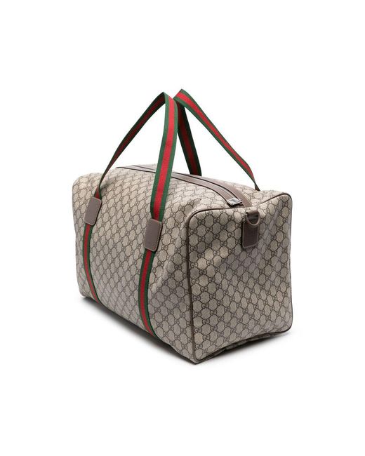 Gucci Gray Medium Web-Stripe Duffle Bag for men