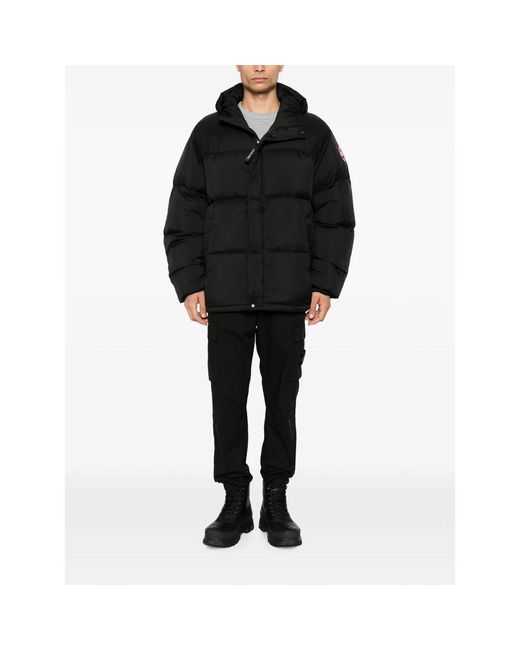Canada Goose Black Sterling Logo-Patch Padded Jacket for men