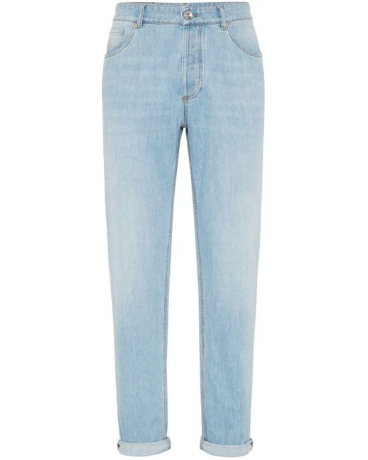 Brunello Cucinelli Blue Traditional Fit Denim Jeans for men