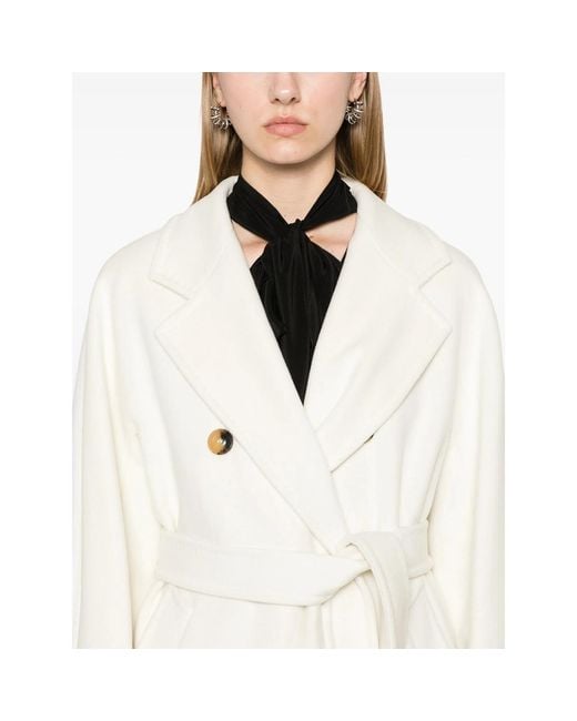Max Mara White Madame Double-Breasted Coat