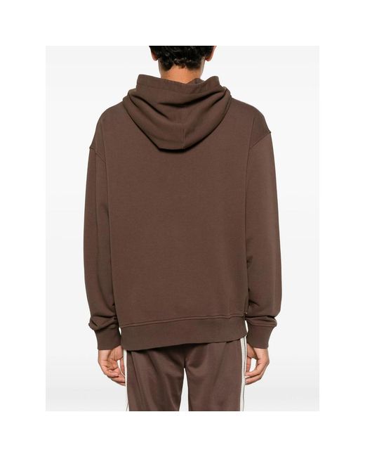 Palm Angels Brown Neck Logo Printed Hoodie for men