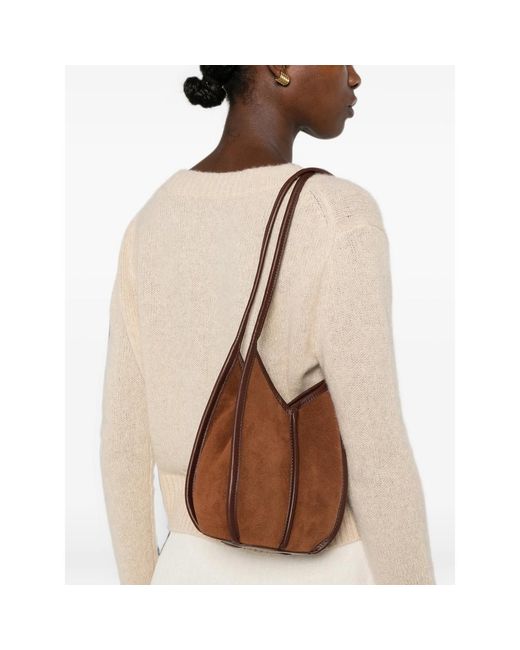 Hereu Brown Calella Suede Shoulder Bag