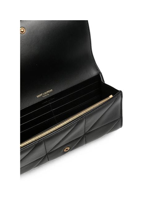 Saint Laurent Black Jamie Quilted Leather Wallet