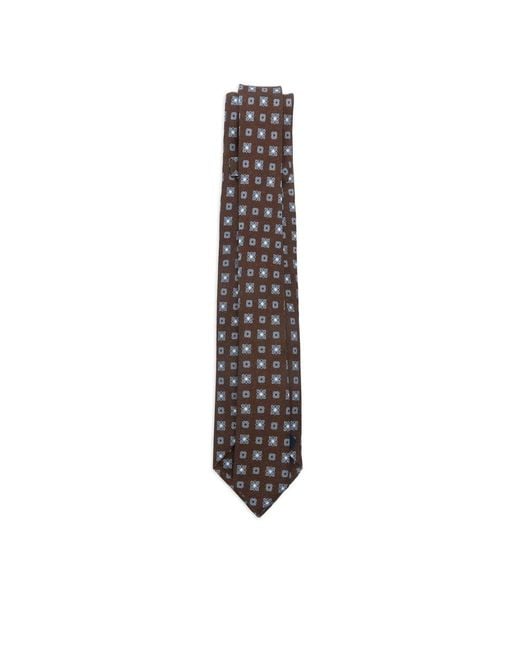 Barba Napoli Brown Patterned Silk Tie for men
