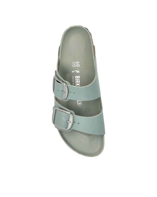 Birkenstock Green Arizona Big Buckle Hex Shine Pure Sage,Natural Lea