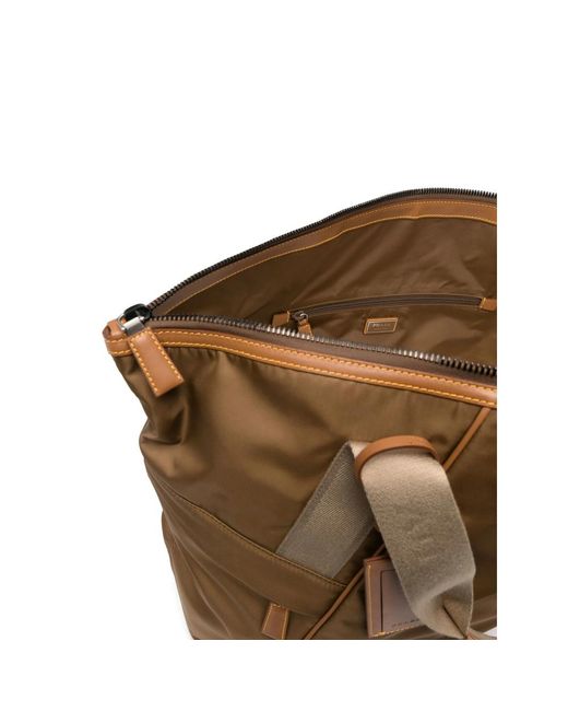 Prada Brown Triangle-Logo Duffle Bag for men