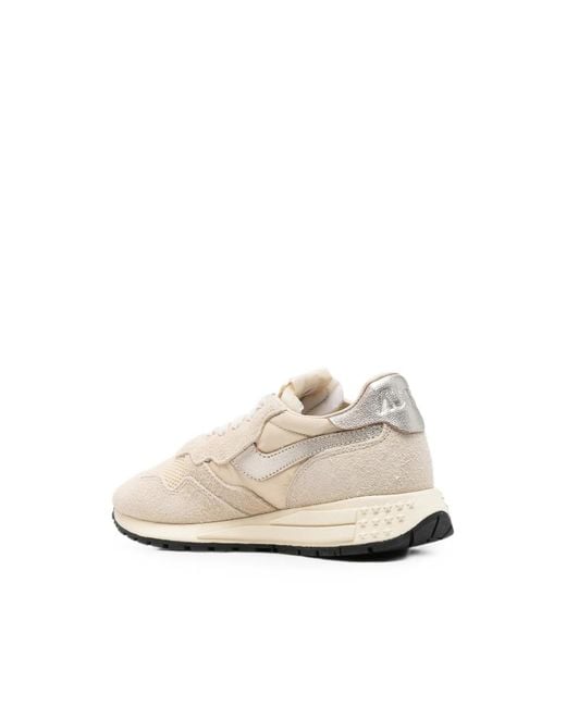 Autry White Reelwind Panelled Suede Sneakers