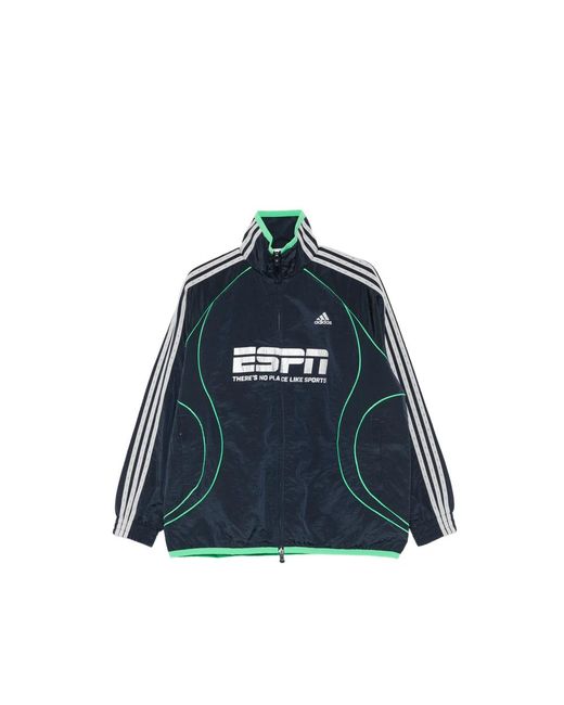 Adidas Blue Three Stripes Graphic Jacket