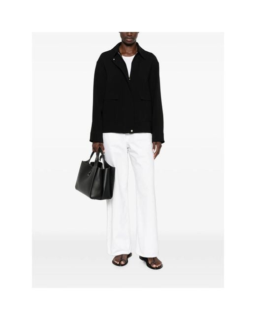 Max Mara Black Flap-Pocket Zip-Up Jacket