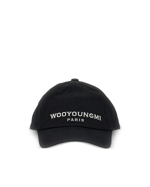 Wooyoungmi Black Embroidered-Logo Baseball Cap for men