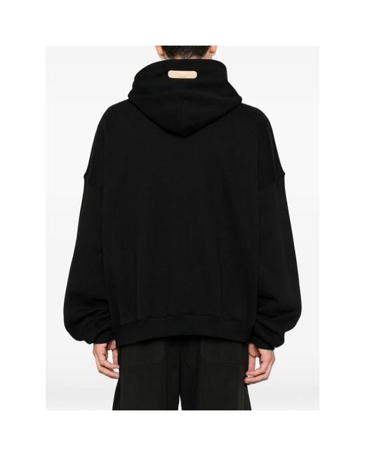 PDF Black Graphic-Print Hoodie for men
