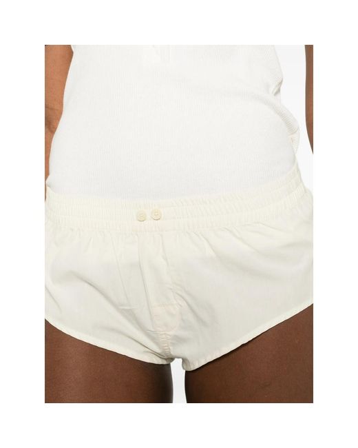Entire studios White Pixie Buttoned Mini Shorts