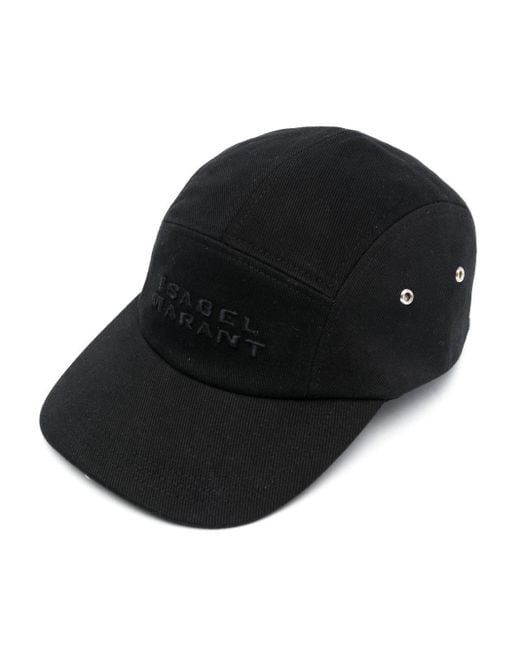 Isabel Marant Black Logo-Embroidered Cotton Cap
