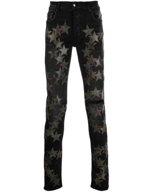 Amiri Denim Starpatch Detail Skinny Jeans in Black for Men Save 22