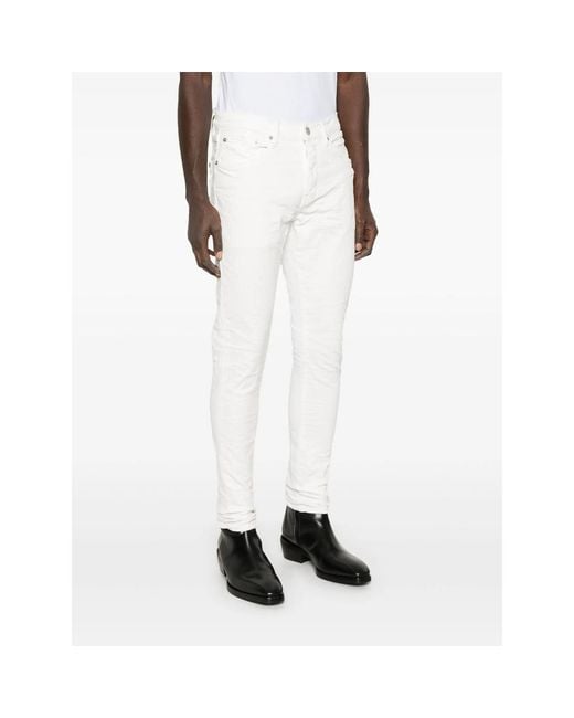 Purple Brand White Logo-Patch Skinny-Cut Jeans for men