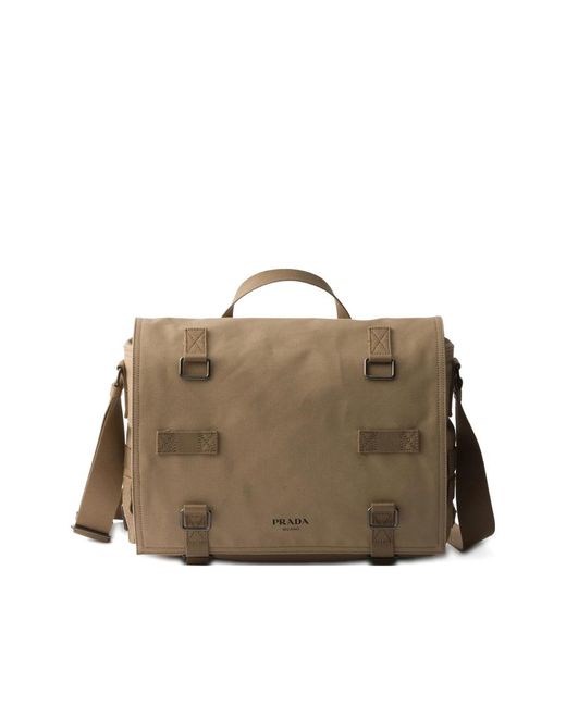 Prada Natural Neutrals Messenger Bags for men