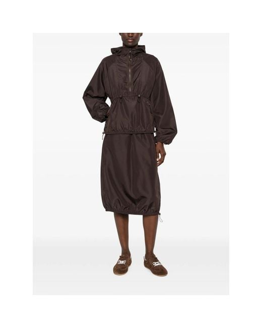 CECILIE BAHNSEN Brown Hooded Drawstring Jacket