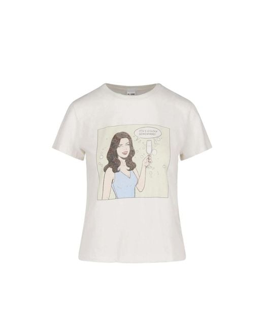 Re/done White Graphic-Print T-Shirt