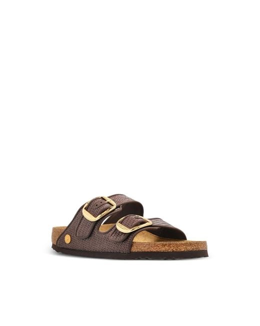 Birkenstock Brown Arizona Raffia Buckle-Strap Sandals for men