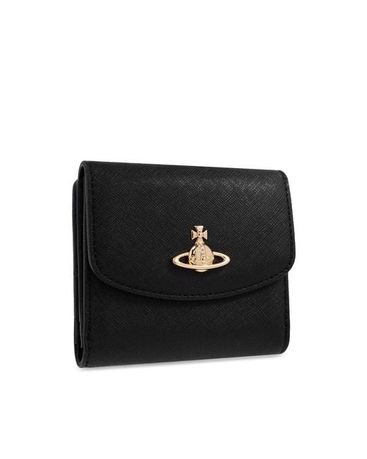 Vivienne Westwood Black Saffiano-Leather Wallet