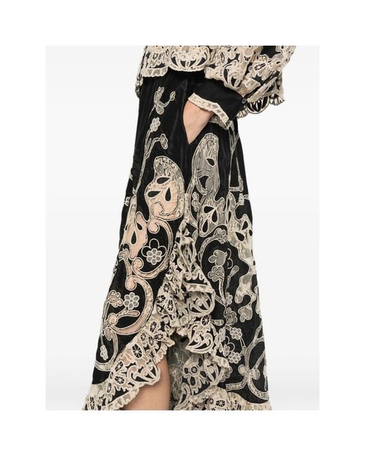 Sea Black Gracelyn Lace-Trimmed Trousers