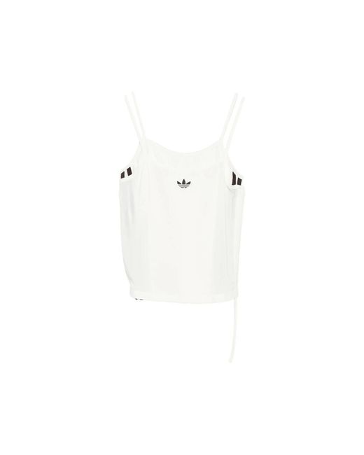 Adidas White Double Strap Cropped Top