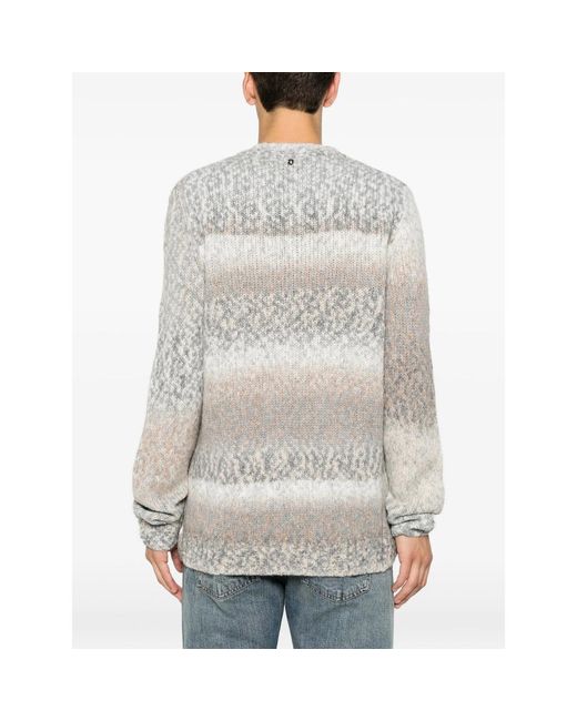 Dondup Gray Gradient-Effect Chunky-Knit Sweater for men