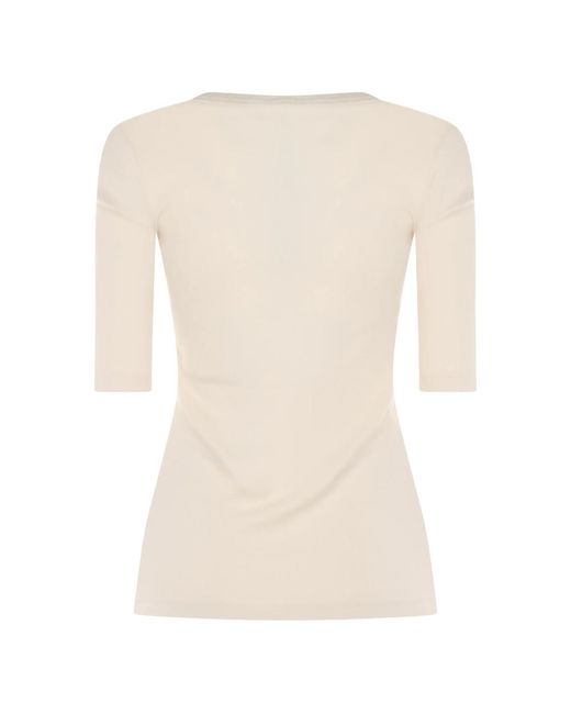 Fabiana Filippi Natural Scoop-Neck T-Shirt
